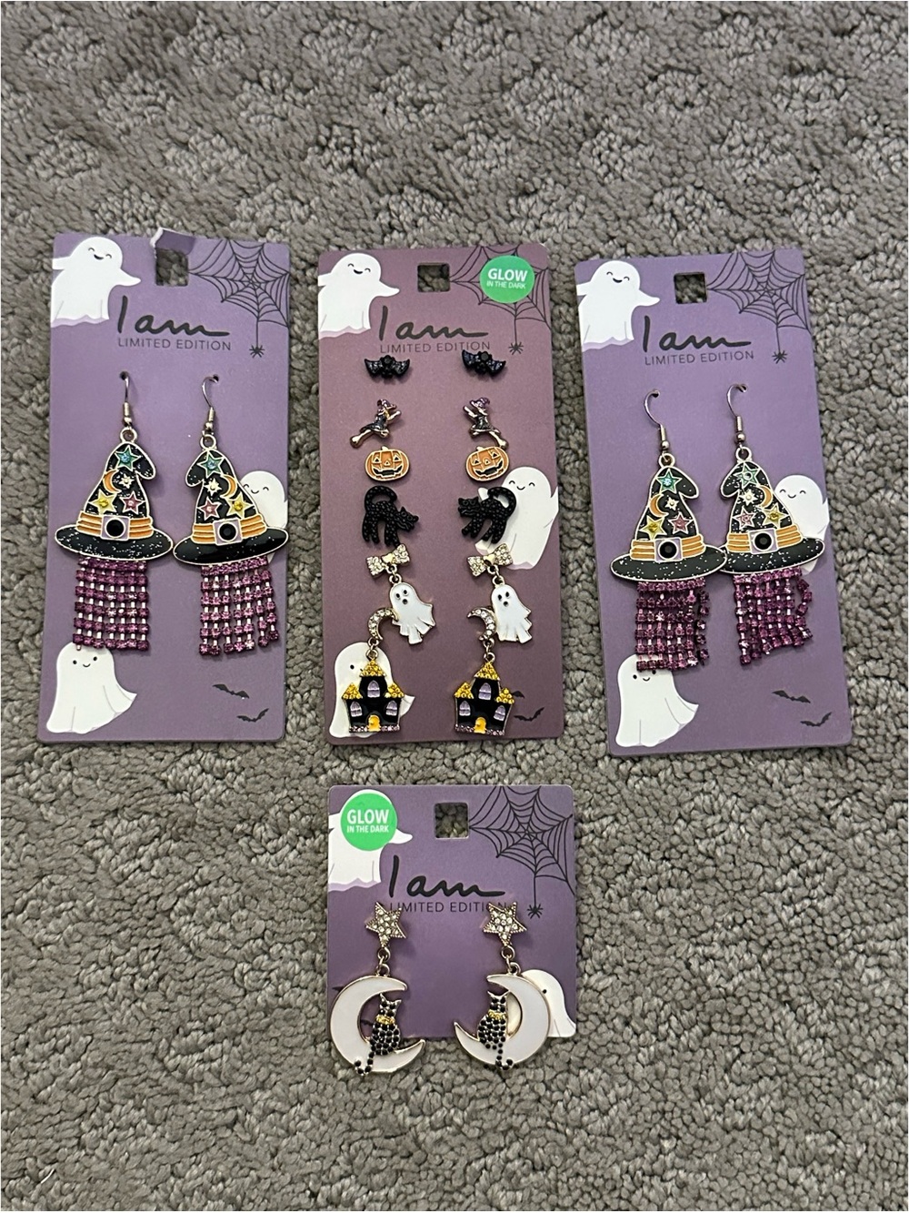 BRAND NEW I AM Limited Edition Halloween Earrings Lot of 4
